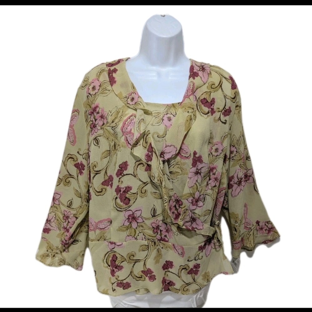 NWT Emma James 2 Piece Blouse Top Twin Set 14 Fairy Feminine Whimsical #7900